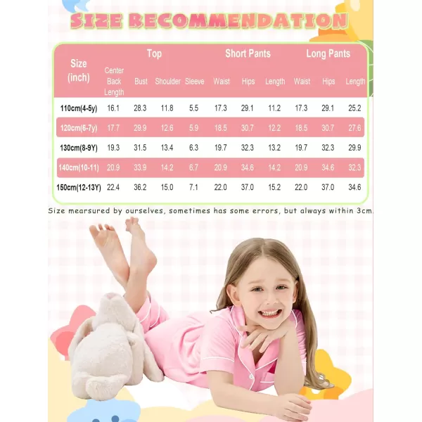 SWOMOG Unisex Kids 3pcs Pajama Set Soft Modal Button Down Sleepwear for Boys Girls Lounge SetsPink