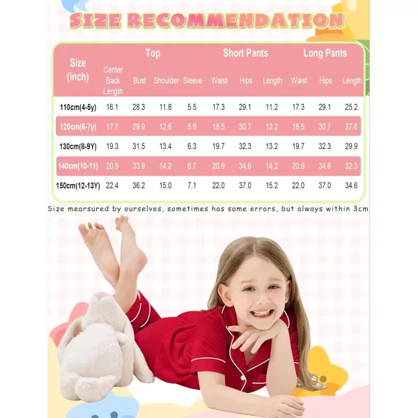 SWOMOG Unisex Kids 3pcs Pajama Set Soft Modal Button Down Sleepwear for Boys Girls Lounge SetsRed