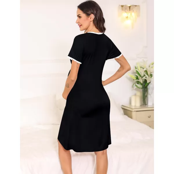 SWOMOG Women 3 in 1 DeliveryLaborNursingMaternity Nightgown Short Sleeve Pleated Hospital Dress for BreastfeedingSXXLSWOMOG Women 3 in 1 DeliveryLaborNursingMaternity Nightgown Short Sleeve Pleated Hospital Dress for BreastfeedingSXXL