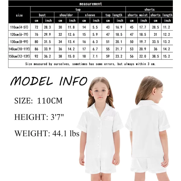 SWOMOG Women amp Girls Silk Satin Pajamas Set 2 Pcs Lace Pjs Button Down Sleepwear Nightwear Gifts for KidMom Mothers DayKids White