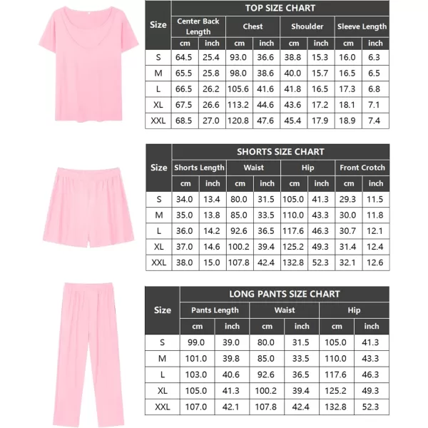 SWOMOG Womens 3 PCS Nursing Pajama Set Maternity Pjs Set Short Sleeve Breastfeeding Pregnancy Sleepwear with PocketsPink