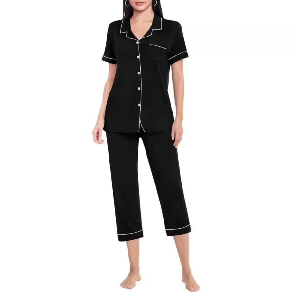 SWOMOG Womens Button Down Pajamas Set Short Sleeve SleepwearSWOMOG Womens Button Down Pajamas Set Short Sleeve Sleepwear