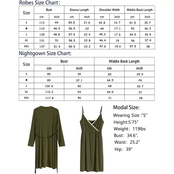 SWOMOG Womens Maternity Robe 2 Piece Nursing Nightgown for Breastfeeding 3 in 1 Labor Delivery Nursing Dress Lace Bathrobe0 Army Green