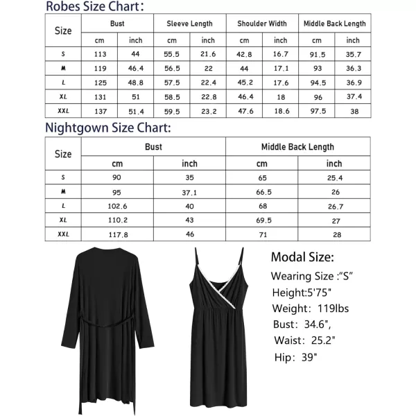 SWOMOG Womens Maternity Robe 2 Piece Nursing Nightgown for Breastfeeding 3 in 1 Labor Delivery Nursing Dress Lace BathrobeBlack