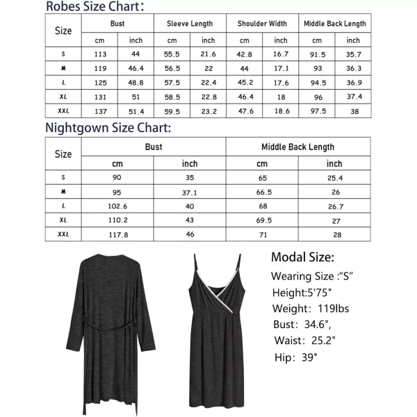 SWOMOG Womens Maternity Robe 2 Piece Nursing Nightgown for Breastfeeding 3 in 1 Labor Delivery Nursing Dress Lace BathrobeBlack Grey