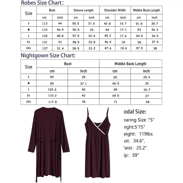 SWOMOG Womens Maternity Robe 2 Piece Nursing Nightgown for Breastfeeding 3 in 1 Labor Delivery Nursing Dress Lace BathrobeCmaroon