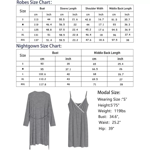 SWOMOG Womens Maternity Robe 2 Piece Nursing Nightgown for Breastfeeding 3 in 1 Labor Delivery Nursing Dress Lace BathrobeGrey