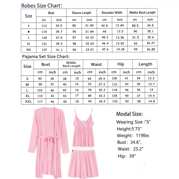 SWOMOG Womens Maternity Robe Set 3 Piece Nursing Pajamas for Breastfeeding 3 in 1 Labor Delivery Hospital Pregnancy PjsApink