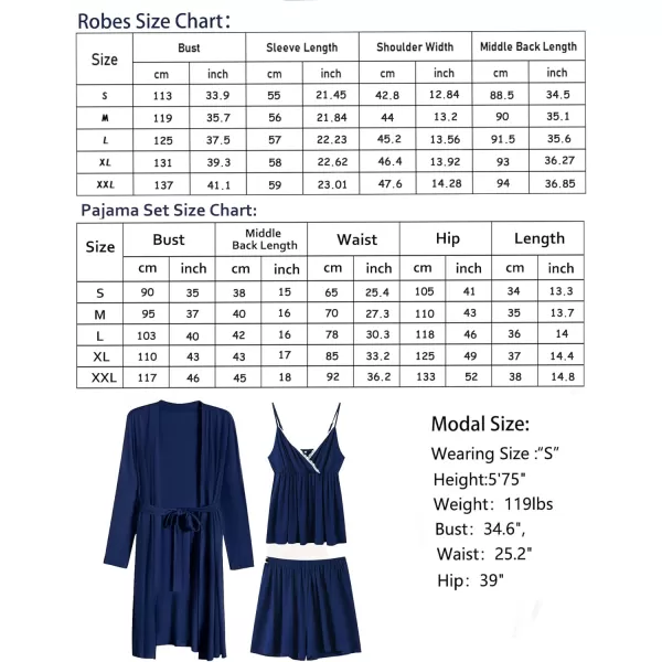 SWOMOG Womens Maternity Robe Set 3 Piece Nursing Pajamas for Breastfeeding 3 in 1 Labor Delivery Hospital Pregnancy PjsNavy Blue