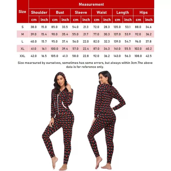 SWOMOG Womens Pajamas Jumpsuits Zipup Hoodie Union Jumpsuit Romper Sexy Onesie Long Sleeve Bodysuits One Piece SleepwearZchristmas Tree