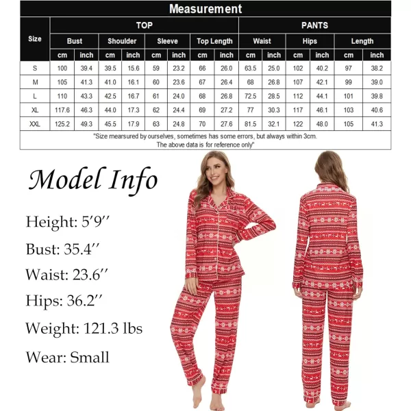 SWOMOG Womens Pajamas Set Long Sleeve Sleepwear Button Down Nightwear Soft Pj Lounge SetsElk and Snow