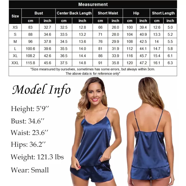 SWOMOG Womens Sexy Lingerie Silk Satin Pajamas Cami Shorts Set Sleepwear BlueSWOMOG Womens Sexy Lingerie Silk Satin Pajamas Cami Shorts Set Sleepwear Blue