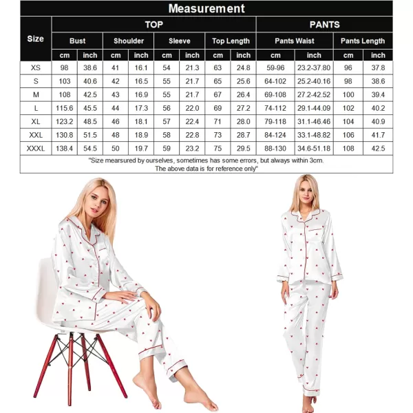 SWOMOG Womens Silk Satin Pajamas Loungewear Twopiece Sleepwear ButtonDown Pj SetPattern 4