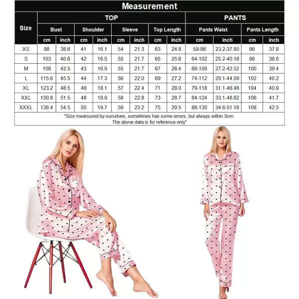 SWOMOG Womens Silk Satin Pajamas Loungewear Twopiece Sleepwear ButtonDown Pj SetPattern 6