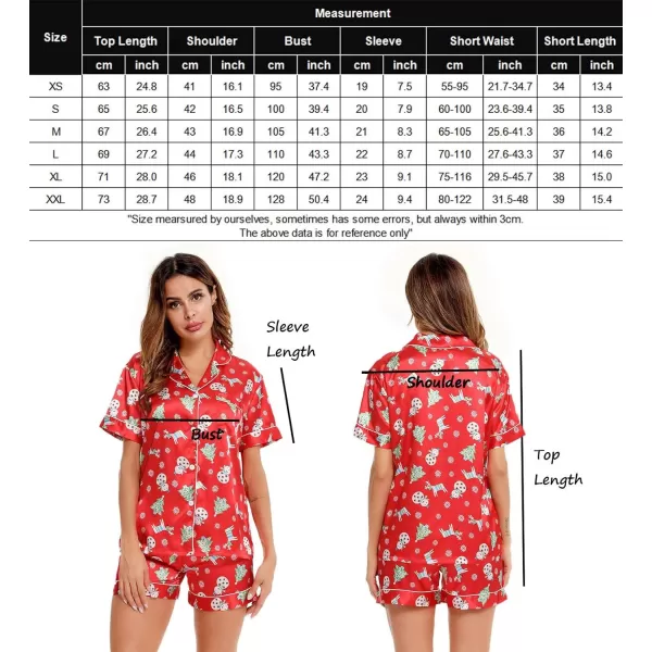 SWOMOG Womens Silk Satin Pajamas Set Twopiece Pj Sets Sleepwear Loungewear ButtonDown Pj SetsChristmas Gift Red