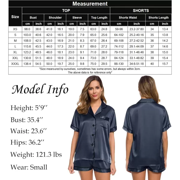 SWOMOG Womens Silk Satin Pajamas Set Twopiece Pj Sets Sleepwear Loungewear ButtonDown Pj SetsDeep Grey 2