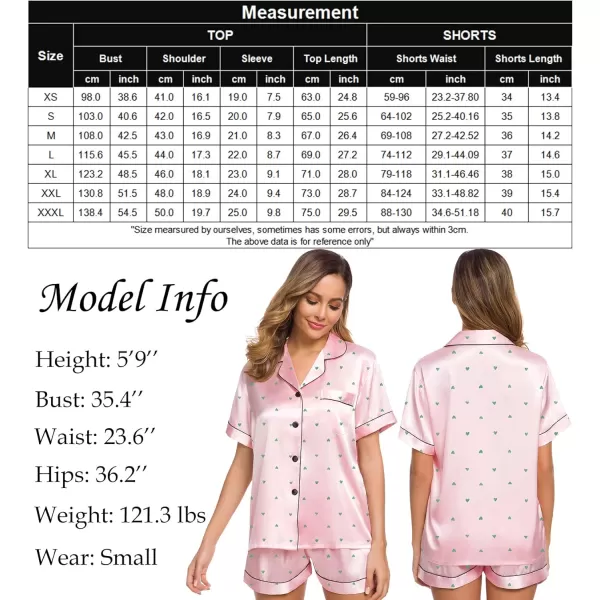 SWOMOG Womens Silk Satin Pajamas Set Twopiece Pj Sets Sleepwear Loungewear ButtonDown Pj SetsPattern 3