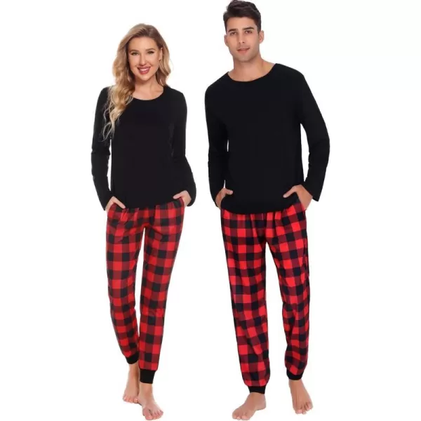 SWOMOG Family Matching Pajama Set Christmas Pjs Plaid Pajamas for Men Women and Kids Long Sleeve Sleepwear Pj SetMen Red Plaid Pantswith Pockets