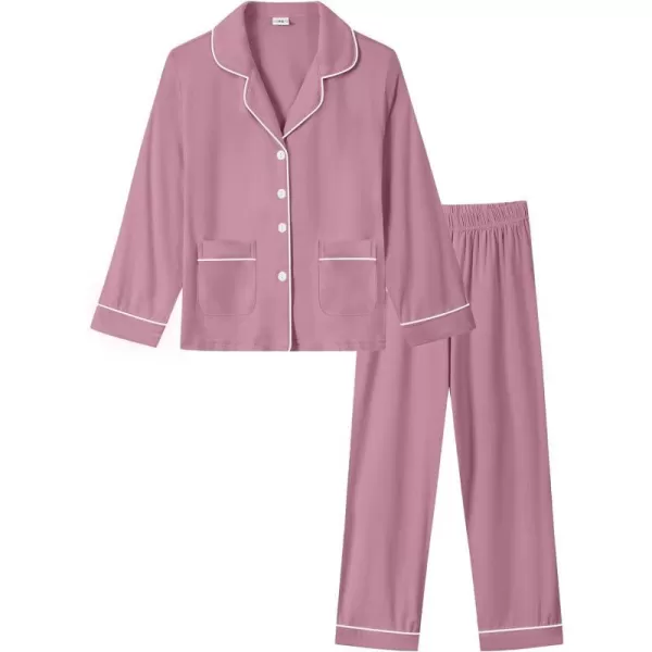 SWOMOG Kid Long Sleeve Pjs Set Girls Boys Modal Sleepwear ButtonDown Lounge Set4T13TTaro