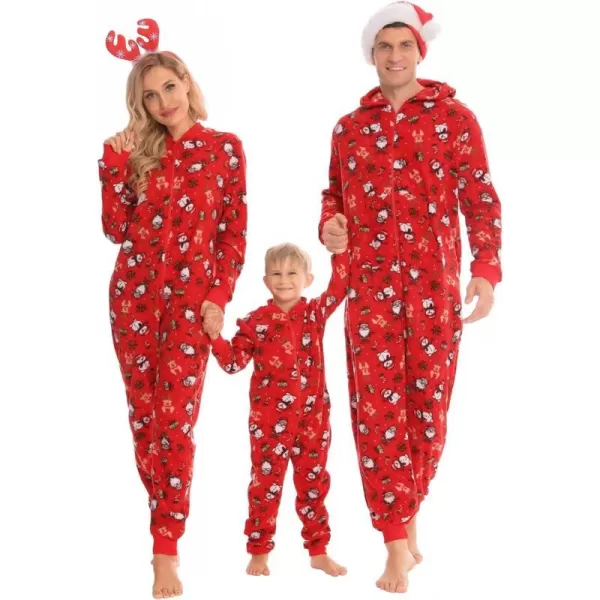 SWOMOG Matching Family Christmas One Piece Pajamas Fleece Onepiece ParentChild Zipup Jumpsuit with Pockets PjsMen Pat2