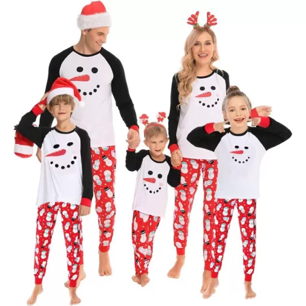 SWOMOG Matching Family Christmas Pajamas Holiday Xmas Jammies PJs For Family Couples Teen Boys Girls Festival SleepwearMen Snowman