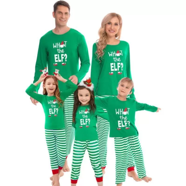 SWOMOG Matching Family Christmas Pajamas Printed Long Sleeve Tee and Plaid Pants LoungewearWomen Z Green