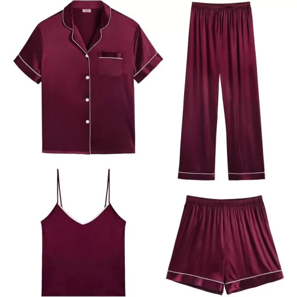 Short Sleeve Top-wine Red