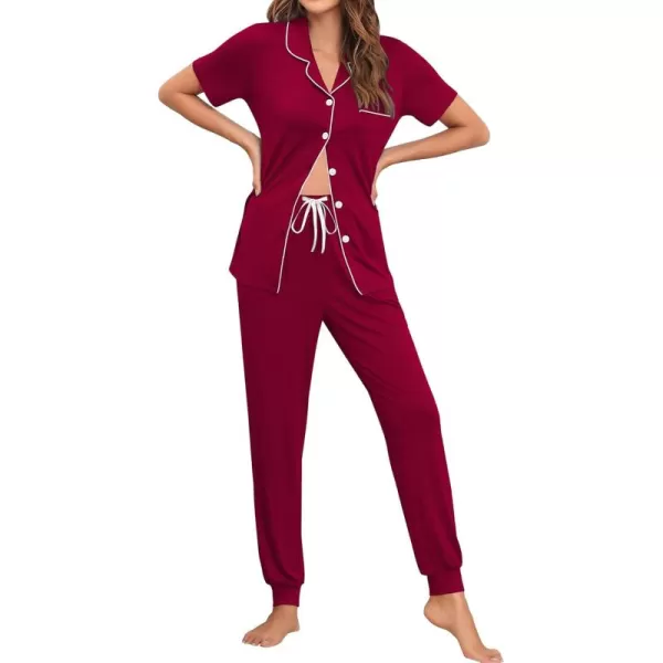 Short Sleeve-wine Red