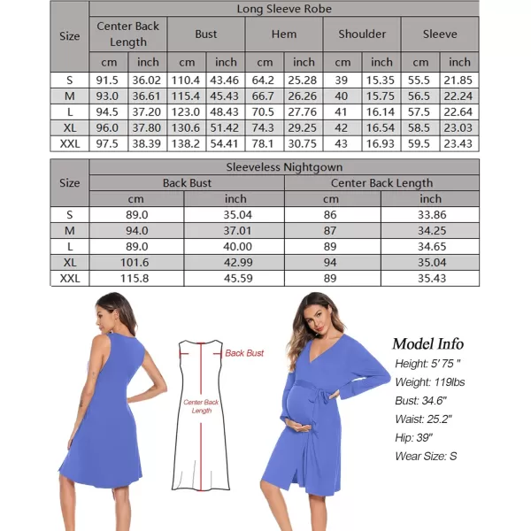 imageSWOMOG Women Maternity Nursing Gown and Robe Set 3 in 1 Labor Delivery Nursing Nightgown for Breastfeeding Hospital BathrobeLavender