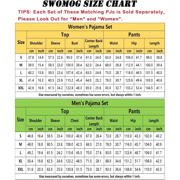 imageSWOMOG Men ampamp Women Pajama Sets for Couples Long Sleeve Sleepwear Plaid Pants Loungewear Set with PocketsZ  Black  Solid Top