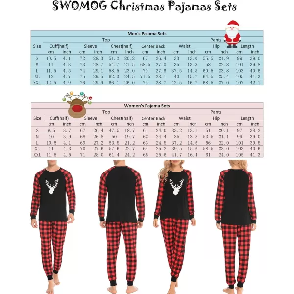 imageSWOMOG Christmas Matching Couple Pajamas Sets Family Xmas Jammies Casual LongSleeve Sleepwear Sets Festival PJ SetChristmas Deer Head