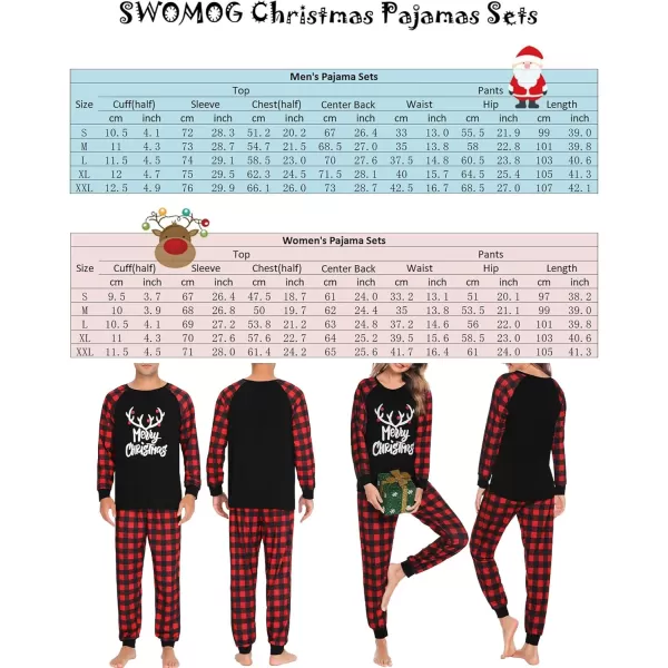 imageSWOMOG Christmas Matching Couple Pajamas Sets Family Xmas Jammies Casual LongSleeve Sleepwear Sets Festival PJ SetMerry Chrismas