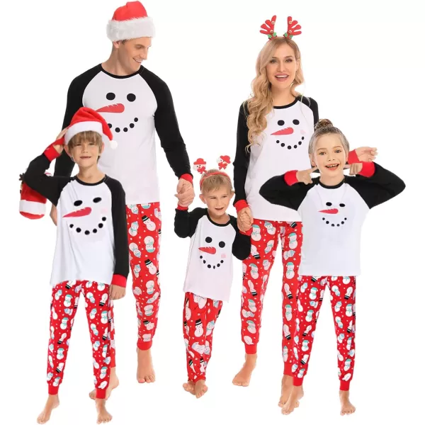 imageSWOMOG Christmas Matching Couple Pajamas Sets Family Xmas Jammies Casual LongSleeve Sleepwear Sets Festival PJ SetSnowman