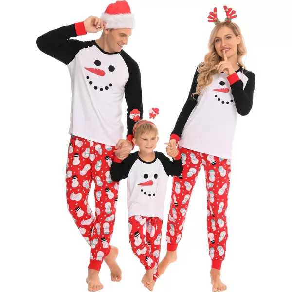 imageSWOMOG Christmas Matching Couple Pajamas Sets Family Xmas Jammies Casual LongSleeve Sleepwear Sets Festival PJ SetSnowman