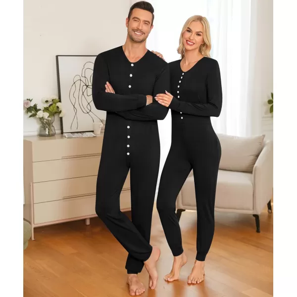 imageSWOMOG Matching Family Onesise Pajamas Christmas Long Sleeve PJs Set Holiday Button Stripe Nightwear Xmas MenampampWomen SleepwearBlack