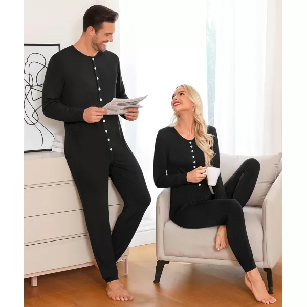 imageSWOMOG Matching Family Onesise Pajamas Christmas Long Sleeve PJs Set Holiday Button Stripe Nightwear Xmas MenampampWomen SleepwearBlack