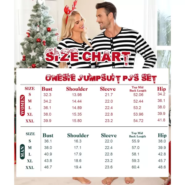 imageSWOMOG Matching Family Onesise Pajamas Christmas Long Sleeve PJs Set Holiday Button Stripe Nightwear Xmas MenampampWomen SleepwearBlack Thick Stripeonesie