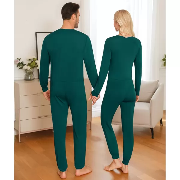 imageSWOMOG Matching Family Onesise Pajamas Christmas Long Sleeve PJs Set Holiday Button Stripe Nightwear Xmas MenampampWomen SleepwearGreen