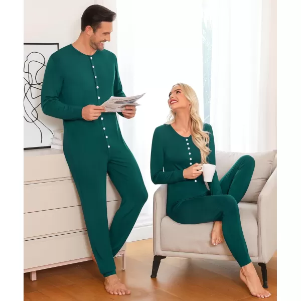 imageSWOMOG Matching Family Onesise Pajamas Christmas Long Sleeve PJs Set Holiday Button Stripe Nightwear Xmas MenampampWomen SleepwearGreen