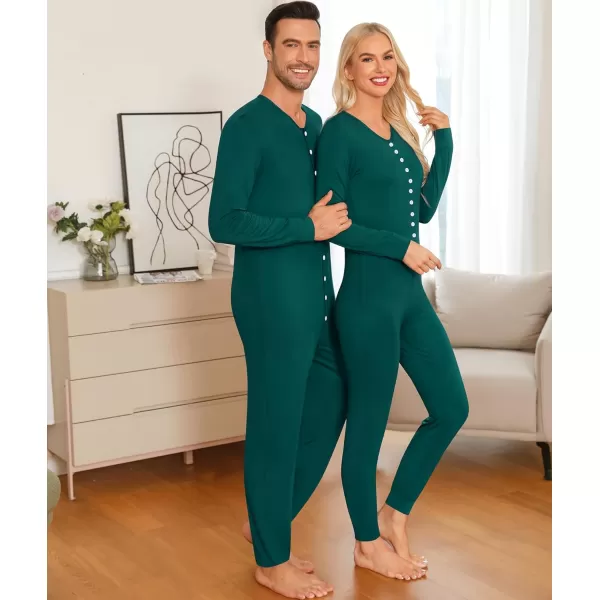 imageSWOMOG Matching Family Onesise Pajamas Christmas Long Sleeve PJs Set Holiday Button Stripe Nightwear Xmas MenampampWomen SleepwearGreen