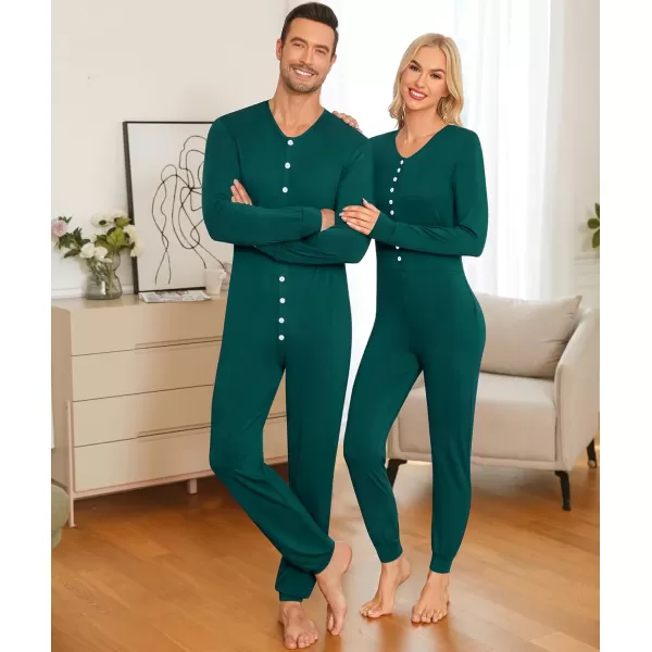 imageSWOMOG Matching Family Onesise Pajamas Christmas Long Sleeve PJs Set Holiday Button Stripe Nightwear Xmas MenampampWomen SleepwearGreen