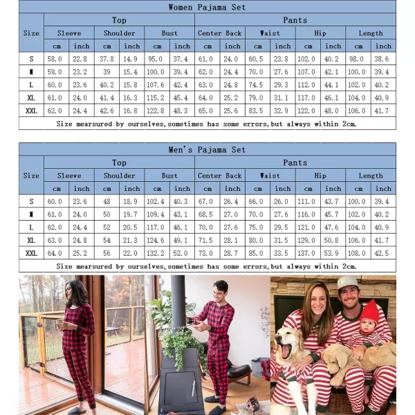 imageSWOMOG Matching Family Onesise Pajamas Christmas Long Sleeve PJs Set Holiday Button Stripe Nightwear Xmas MenampampWomen SleepwearRed Plaid2pcs Pajama Set
