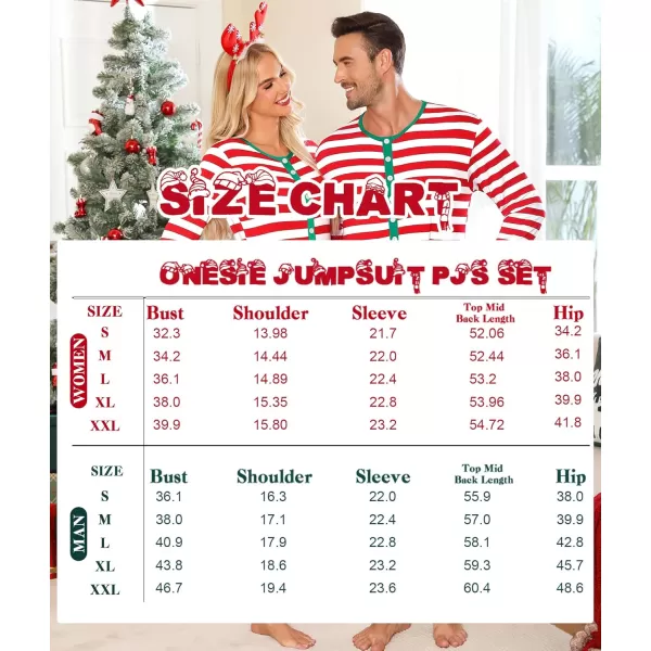 imageSWOMOG Matching Family Onesise Pajamas Christmas Long Sleeve PJs Set Holiday Button Stripe Nightwear Xmas MenampampWomen SleepwearRed Thick Stripeonesie