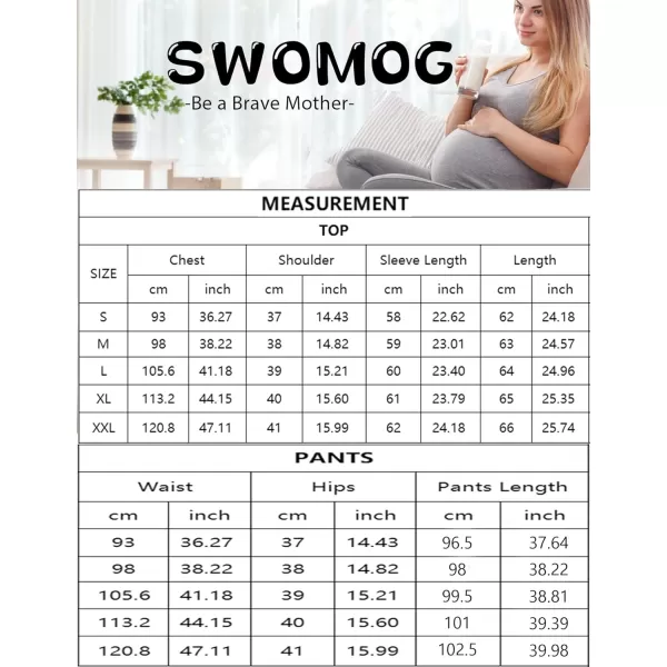 imageSWOMOG Women Maternity ampamp Nursing Thermal Underwear Set Postpartum Pajamas Breastfeeding Long Sleeve Base Layer Pregnant PjsBlack