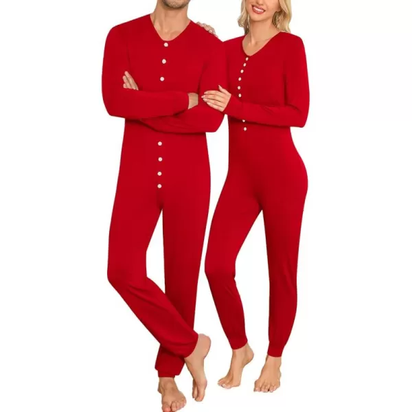 imageSWOMOG Matching Family Onesise Pajamas Christmas Long Sleeve PJs Set Holiday Button Stripe Nightwear Xmas MenampampWomen SleepwearRed