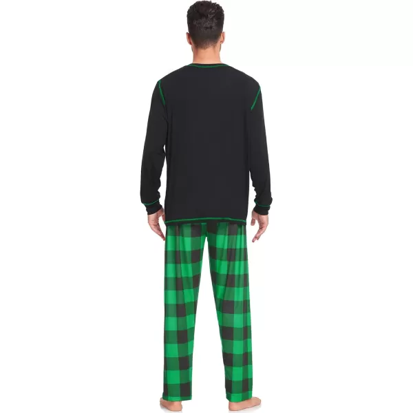 imageSWOMOG Family Christmas Pajamas 2024 MEN ampamp WOMEN Pjs Long Sleeve Top ampamp Plaid Bottom Soft Sleepwear LoungewearBlack  Green