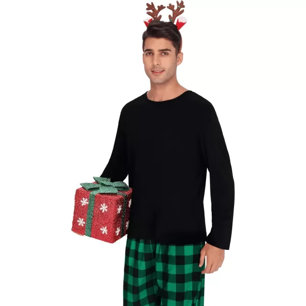 imageSWOMOG Family Matching Pajama Set Christmas Pjs Plaid Pajamas for Men Women Long Sleeve Sleepwear Pj SetGreen Plaid Pantswith Pockets