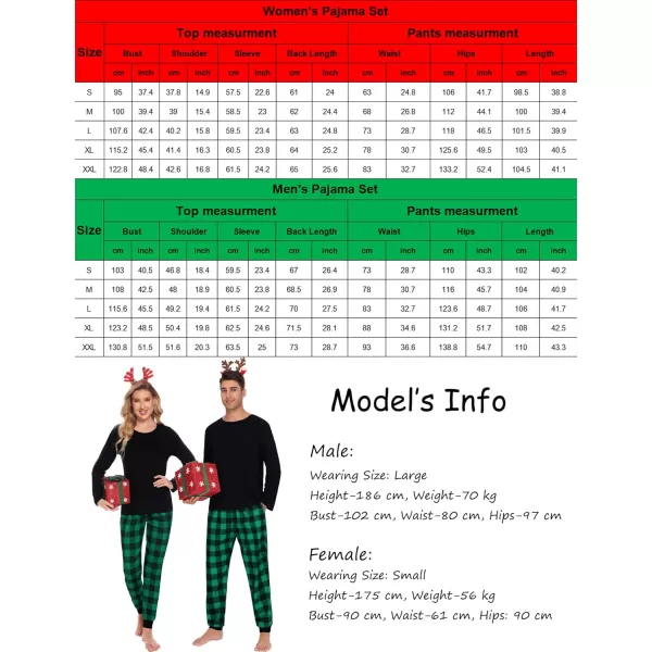 imageSWOMOG Family Matching Pajama Set Christmas Pjs Plaid Pajamas for Men Women Long Sleeve Sleepwear Pj SetGreen Plaid Pantswith Pockets