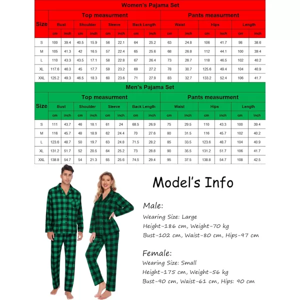 imageSWOMOG Family Matching Pajama Set Christmas Pjs Plaid Pajamas for Men Women Long Sleeve Sleepwear Pj SetGreen Plaidno Pockets