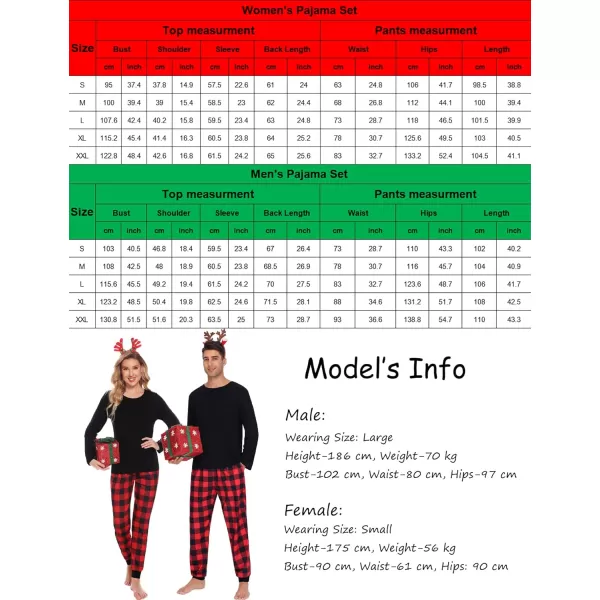 imageSWOMOG Family Matching Pajama Set Christmas Pjs Plaid Pajamas for Men Women Long Sleeve Sleepwear Pj SetRed Green Plaid Pantswith Pockets